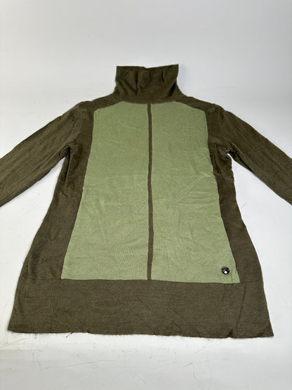 Vintage Loewe Wool Cashmere Turtleneck Sweater Olive Green L