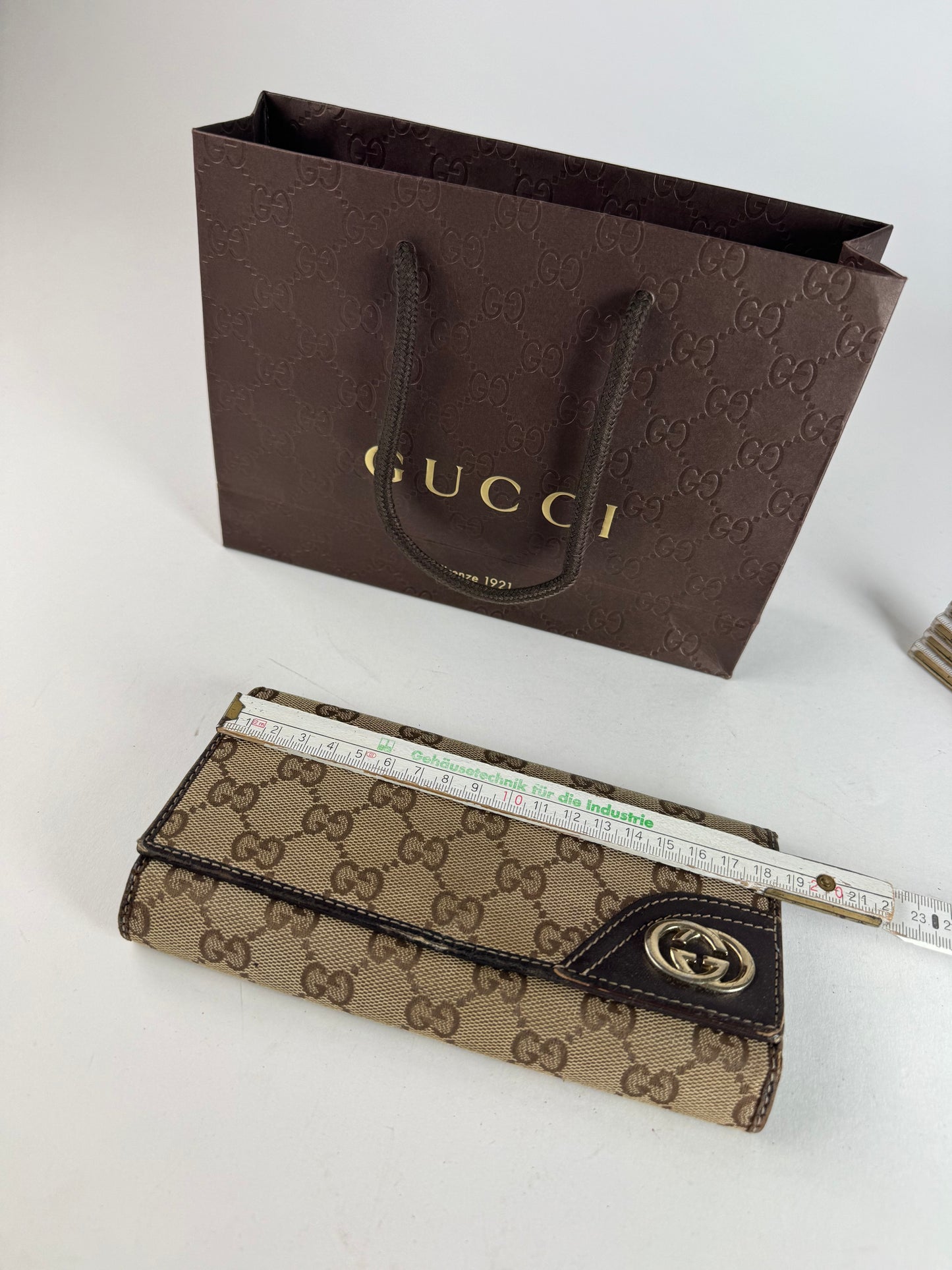 Vintage Gucci Marmont Monogram Wallet beige brown
