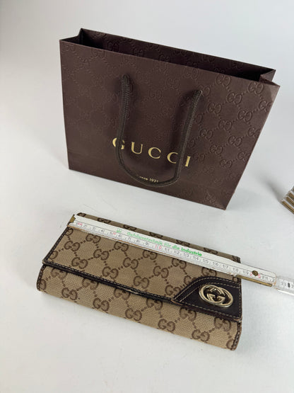 Vintage Gucci Marmont Monogram Wallet beige brown