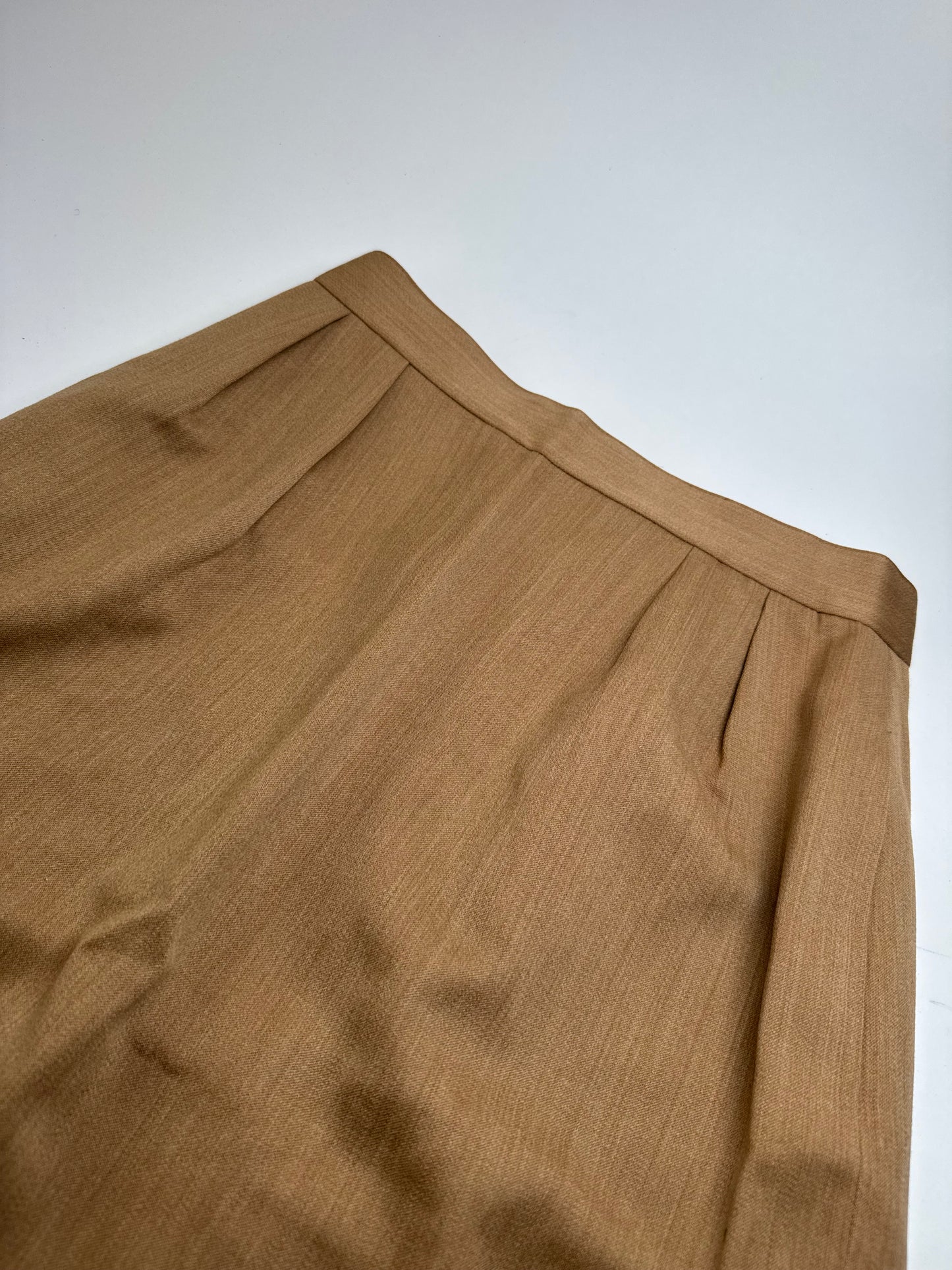 Vintage Dior Linen Skirt Brown L