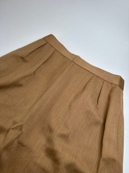 Vintage Dior Linen Skirt Brown L
