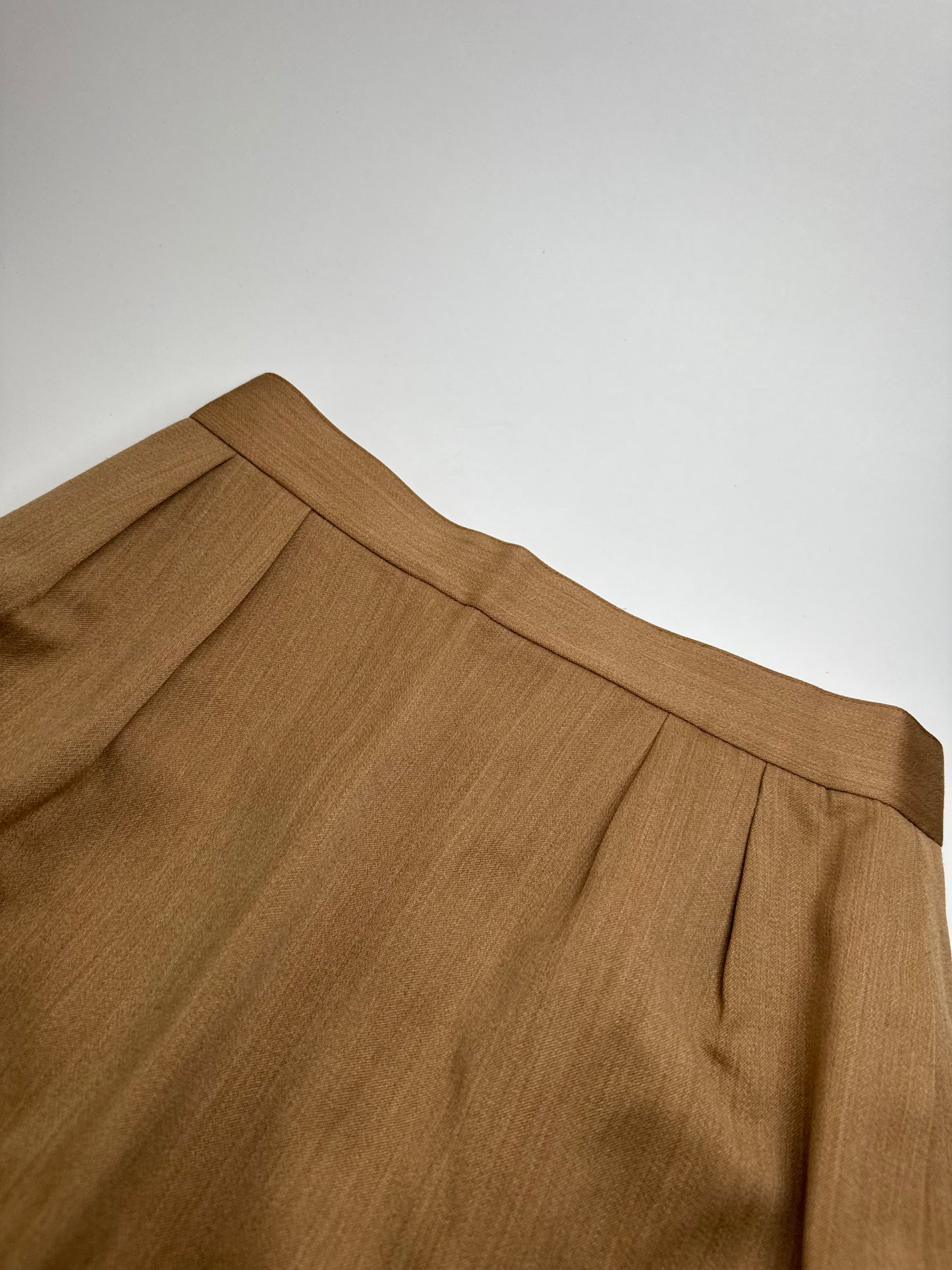 Vintage Dior Linen Skirt Brown L