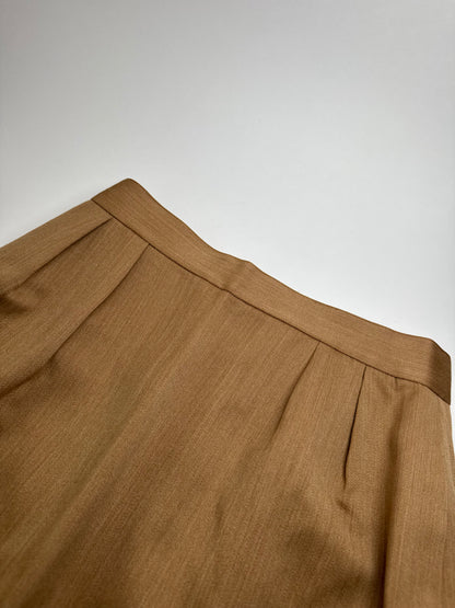 Vintage Dior Linen Skirt Brown L