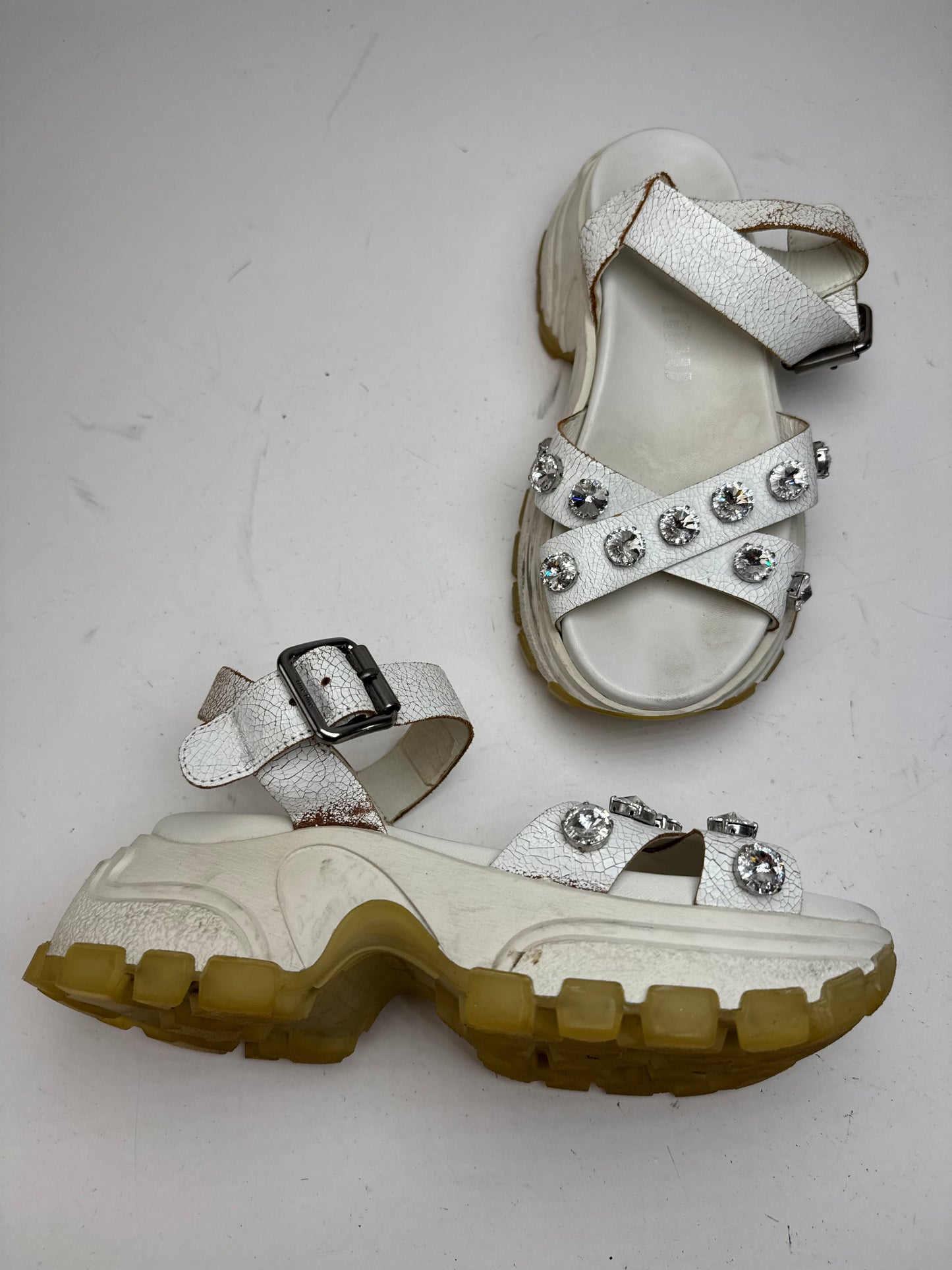 Vintage Miu Miu Leather Sandals / Sneaker White 37