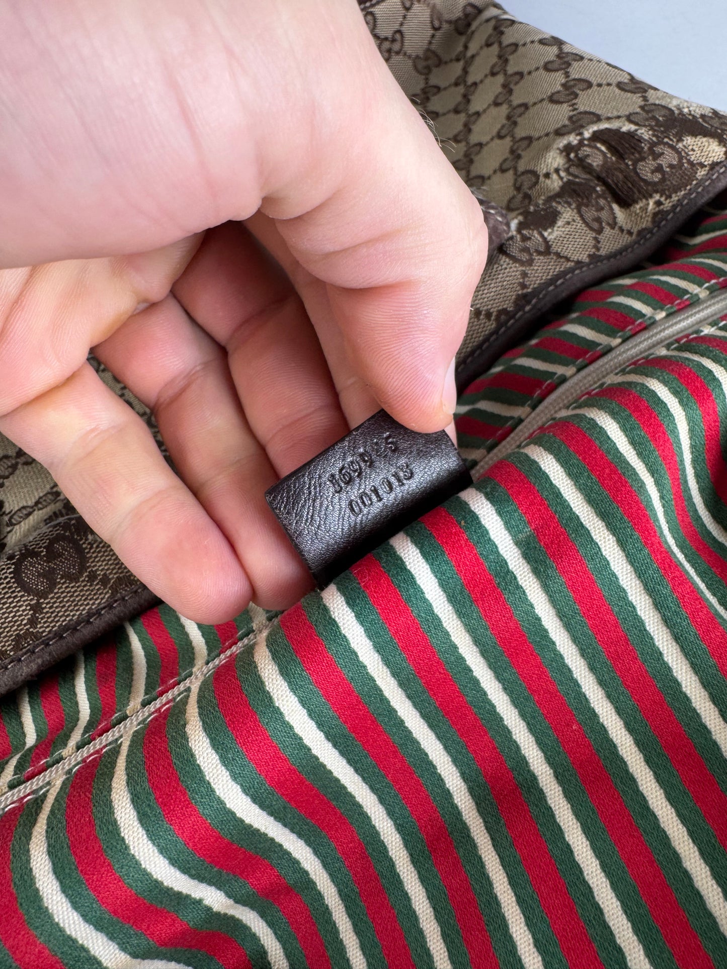 Vintage Gucci Monogram Tote Bag beige Brown