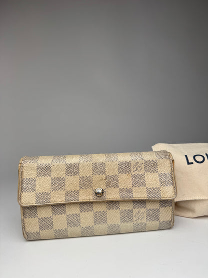 Vintage Louis Vuitton Damier Monogram Leather wallet white grey