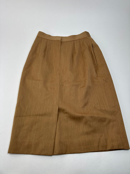 Vintage Dior Linen Skirt Brown L