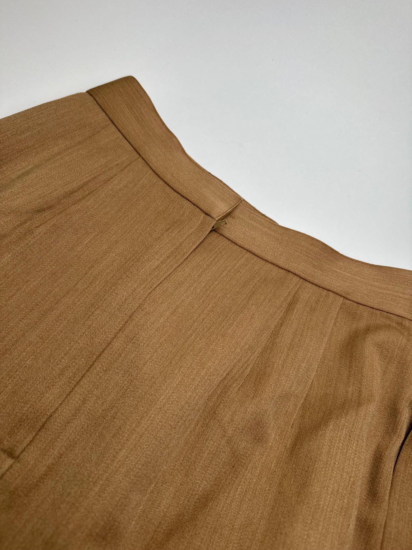 Vintage Dior Linen Skirt Brown L