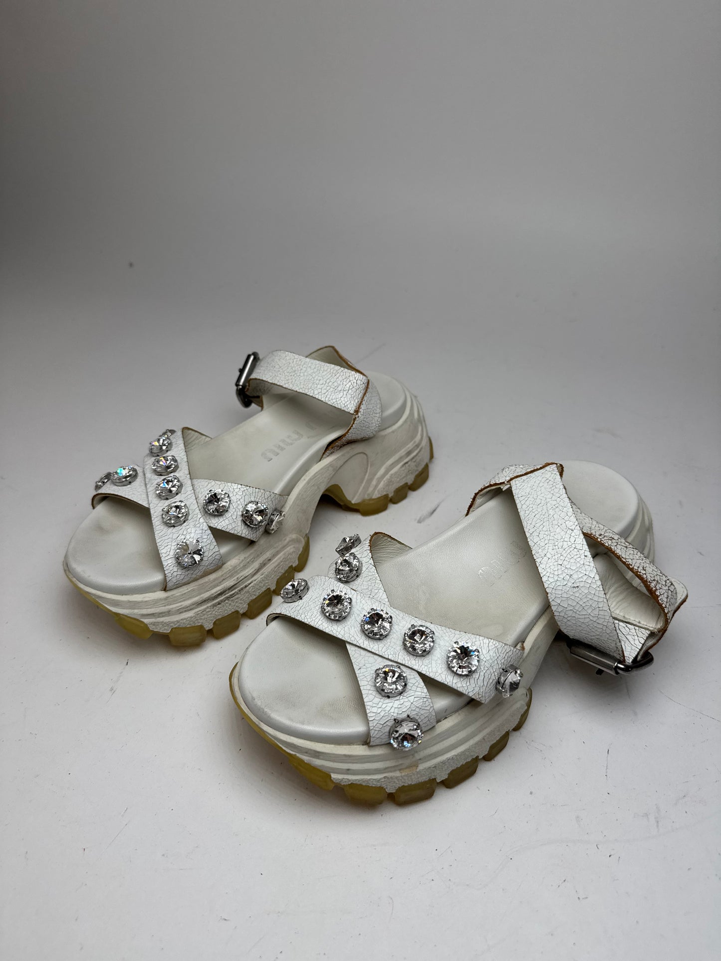 Vintage Miu Miu Leather Sandals / Sneaker White 37
