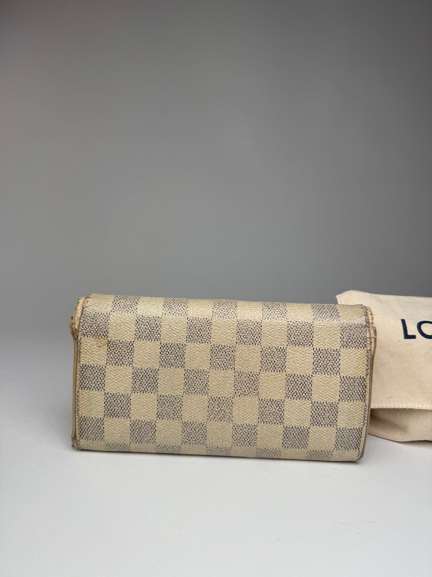 Vintage Louis Vuitton Damier Monogram Leather wallet white grey