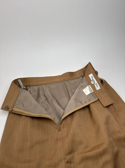 Vintage Dior Linen Skirt Brown L