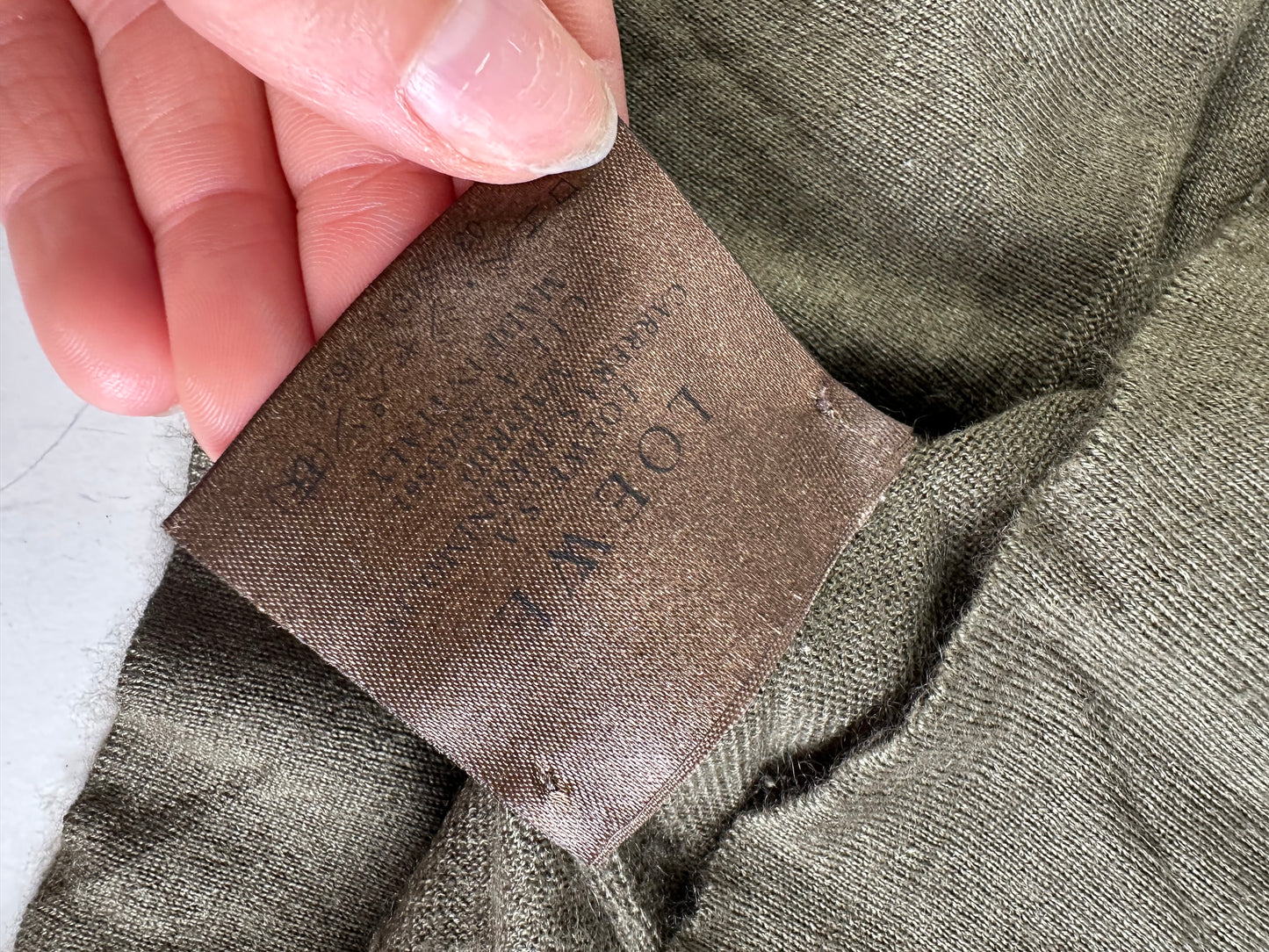Vintage Loewe Wool Cashmere Turtleneck Sweater Olive Green L
