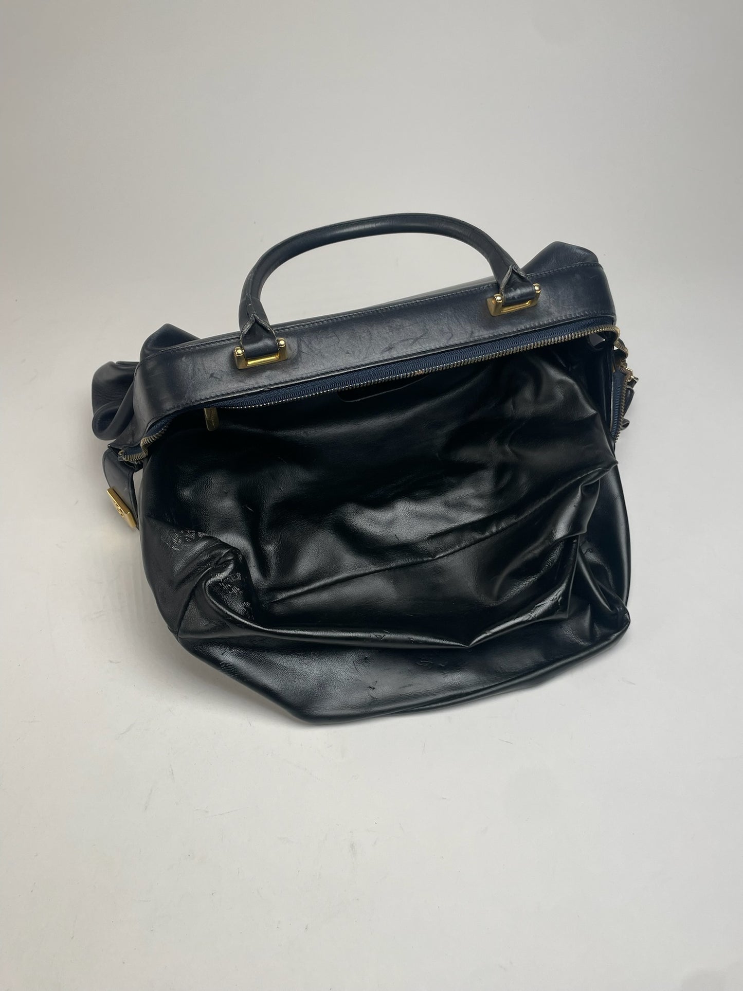 Vintage Salvatore Ferragamo Leather Handbag Black