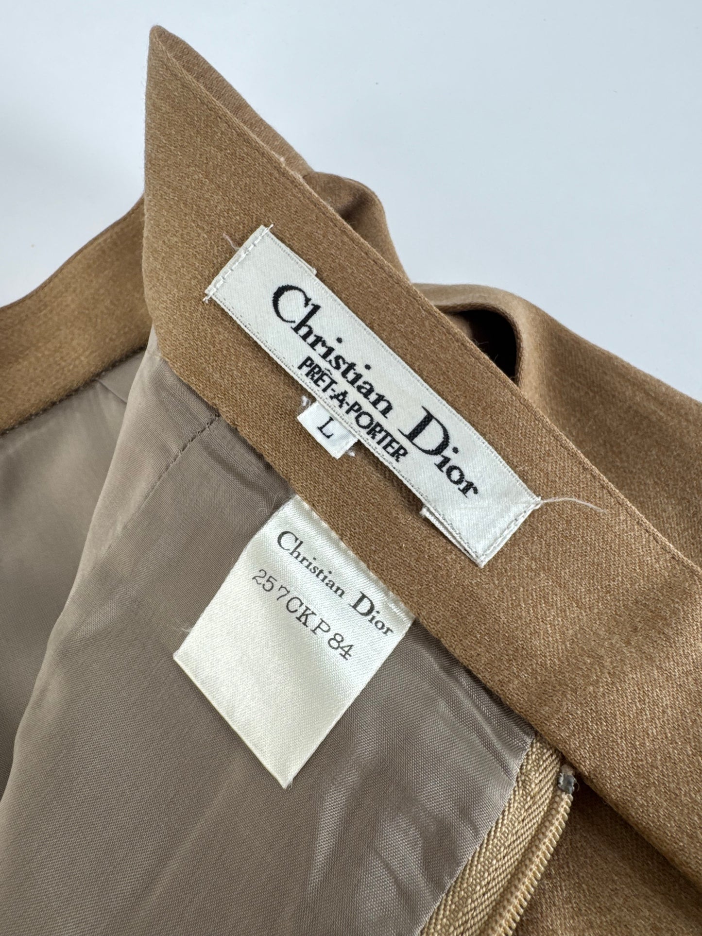 Vintage Dior Linen Skirt Brown L