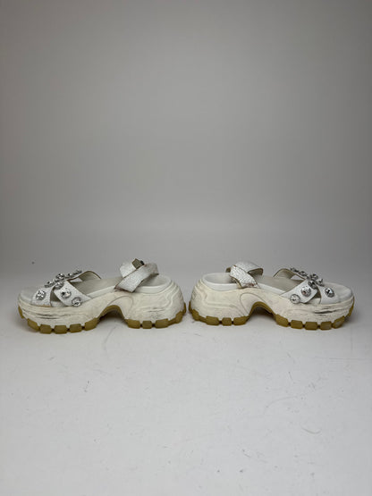 Vintage Miu Miu Leather Sandals / Sneaker White 37