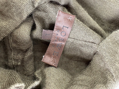 Vintage Loewe Wool Cashmere Turtleneck Sweater Olive Green L