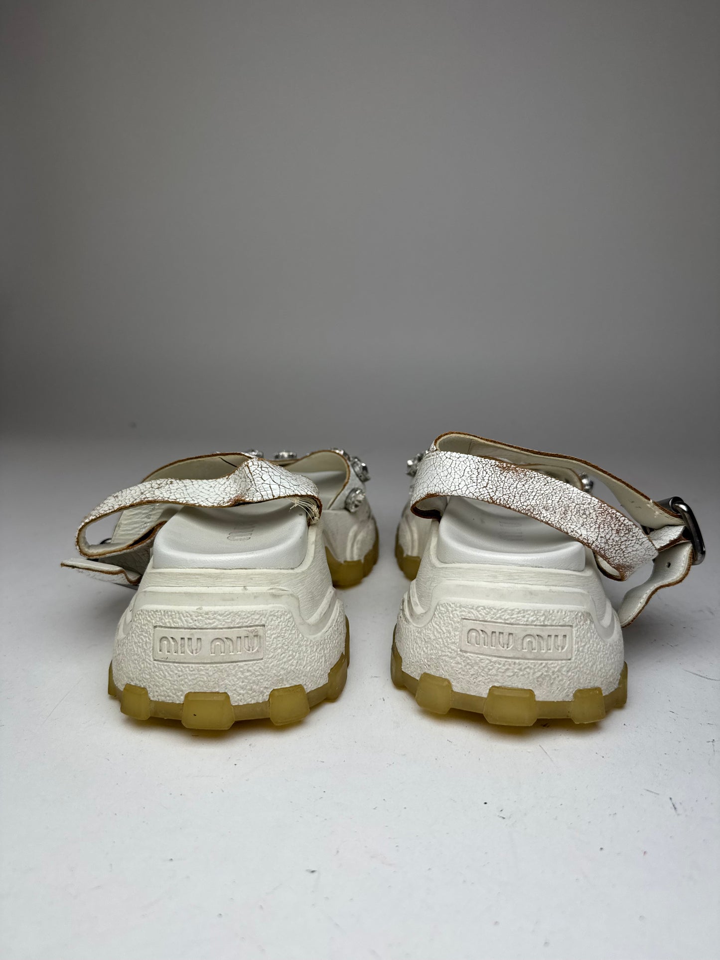 Vintage Miu Miu Leather Sandals / Sneaker White 37