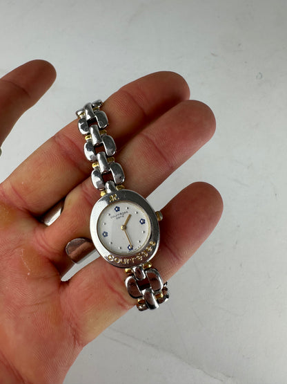 Vintage Courreges Gold Plated Steel Quartz Watch Silver Gold