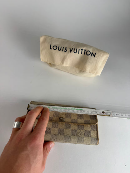 Vintage Louis Vuitton Damier Monogram Leather wallet white grey