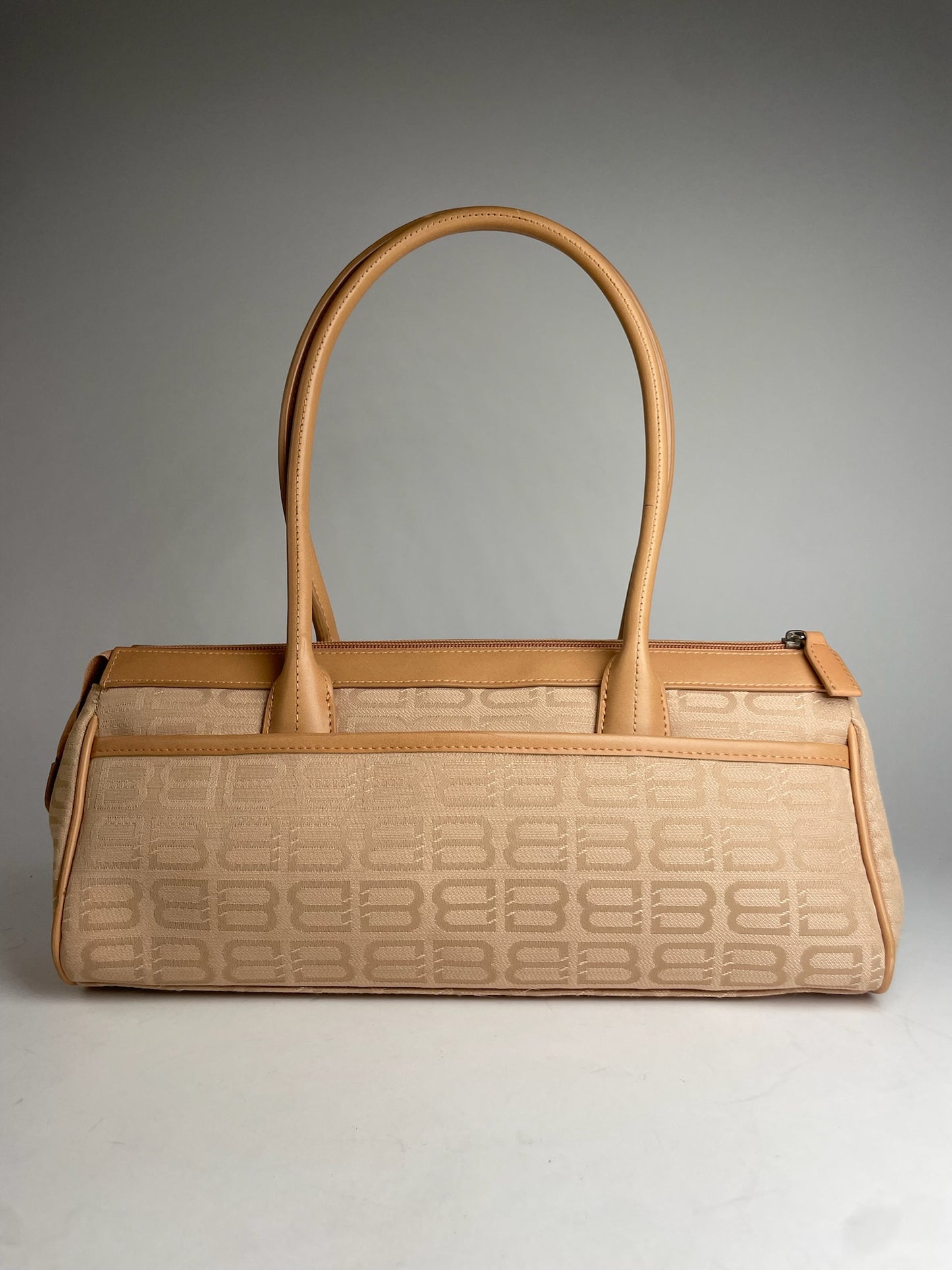 Vintage Balenciaga Monogram Handbag Beige Brown