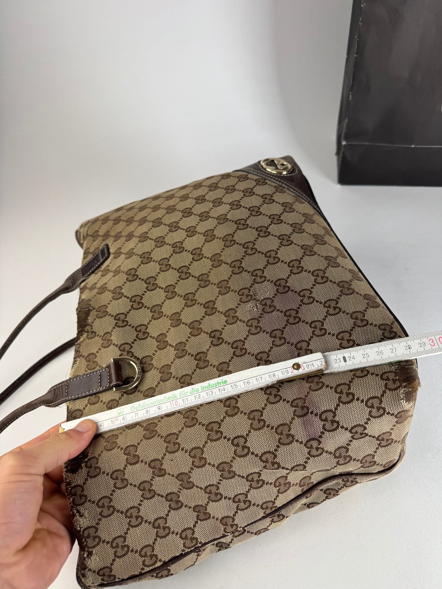 Vintage Gucci Monogram Tote Bag beige Brown