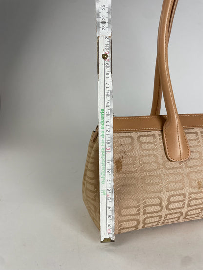 Vintage Balenciaga Monogram Handbag Beige Brown