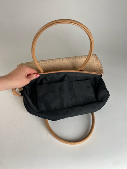 Vintage Balenciaga Monogram Handbag Beige Brown
