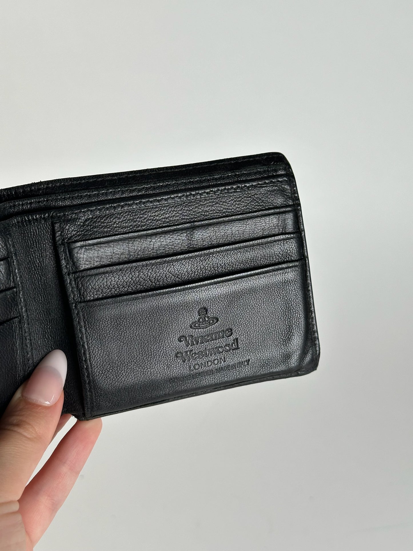 Vintage Vivienne Westwood foldable wallet leather black