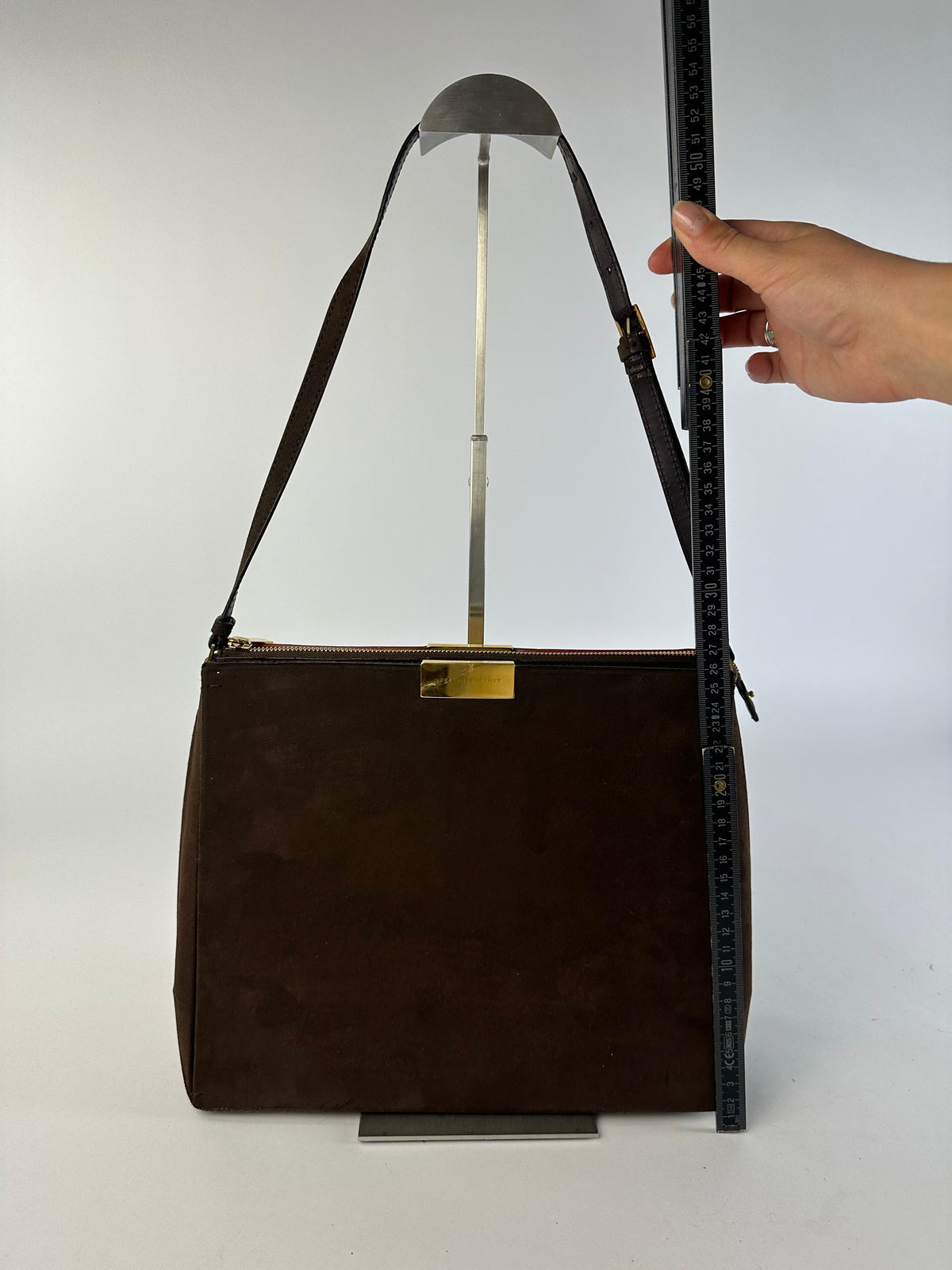 Vintage Stella McCartney Flap Crossbody Bag Dark Brown Gold
