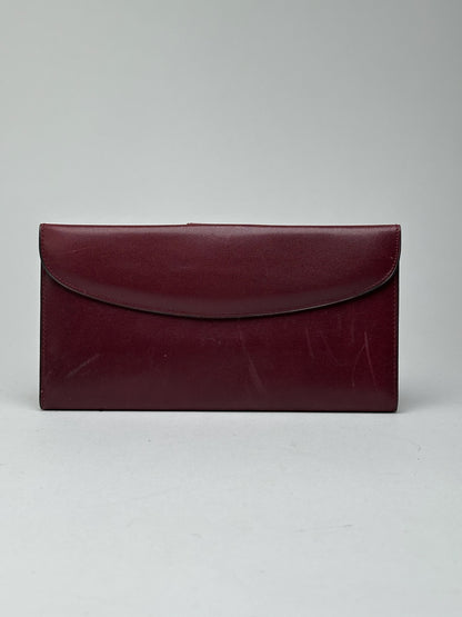 Portefeuille vintage en cuir Céline Paris bordeaux