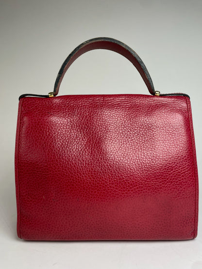 Vintage Dior Leather Handbag Red