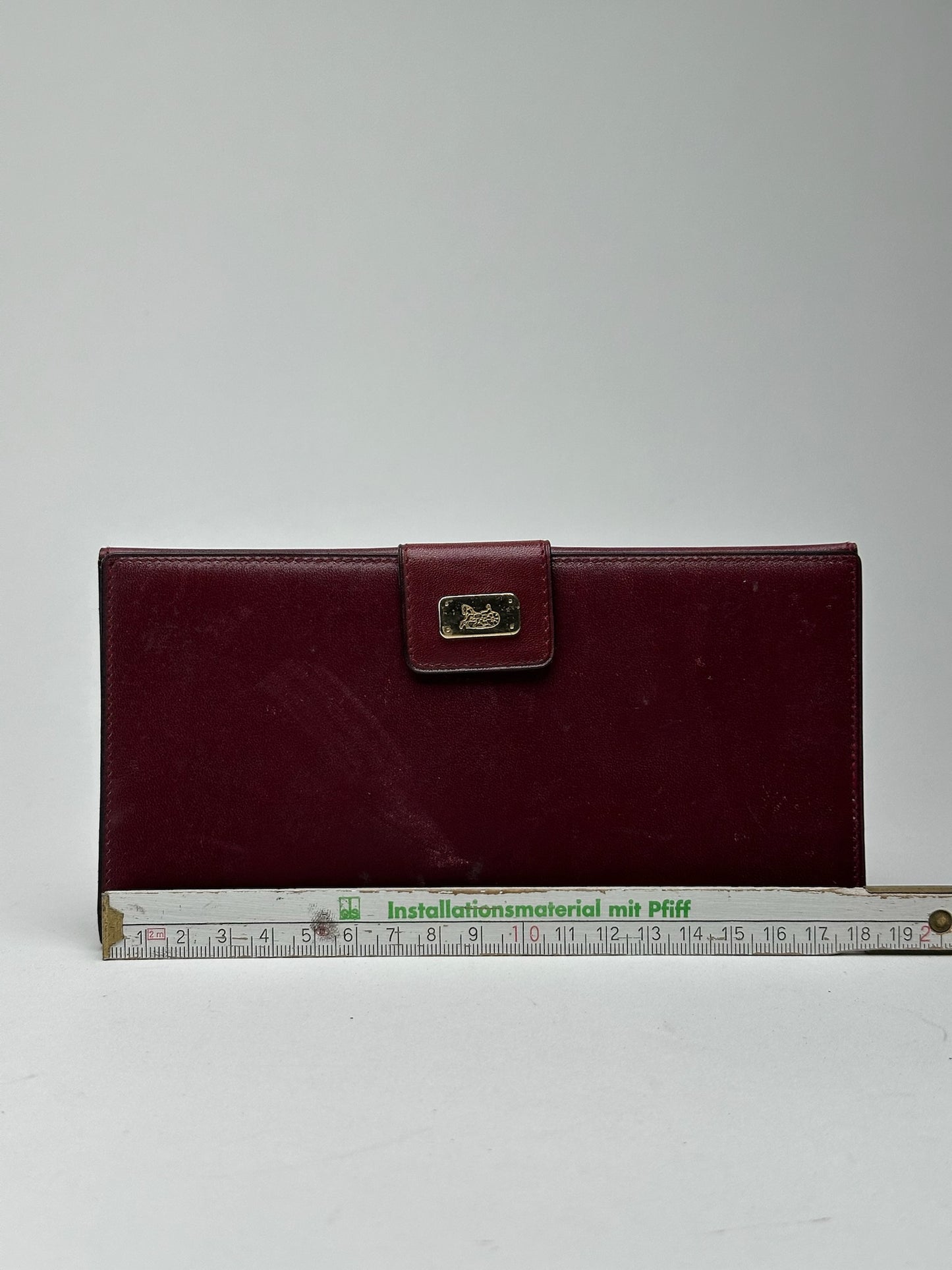 Portefeuille vintage en cuir Céline Paris bordeaux