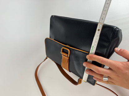 Vintage Courreges 2Way Leather Bag Black Brown