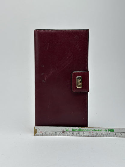 Portefeuille vintage en cuir Céline Paris bordeaux