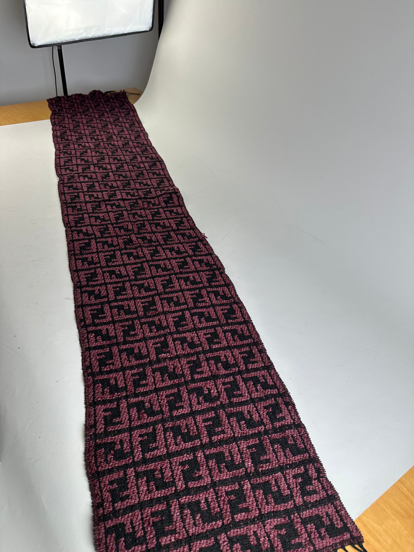 Vintage Fendi FF Monogram Shawl Black Pink