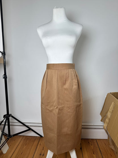 Vintage Dior Linen Skirt Brown L