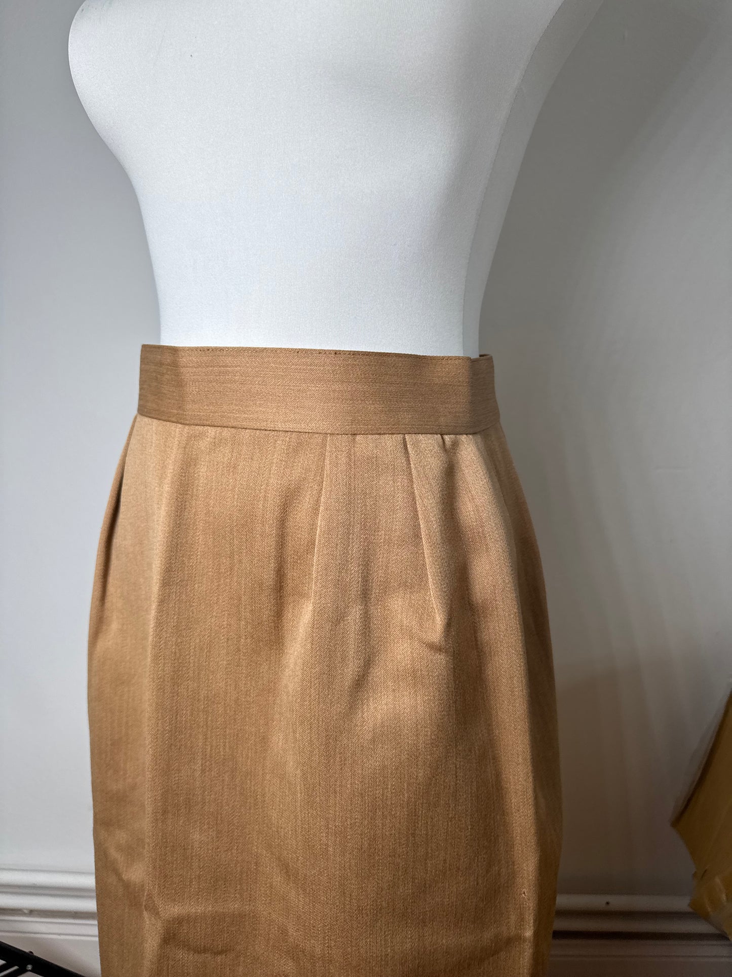 Vintage Dior Linen Skirt Brown L