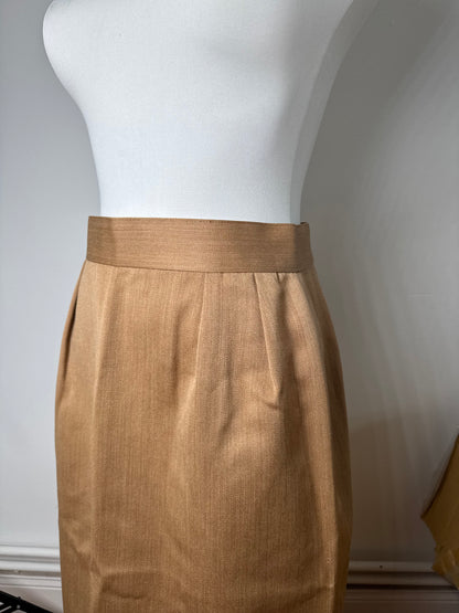 Vintage Dior Linen Skirt Brown L