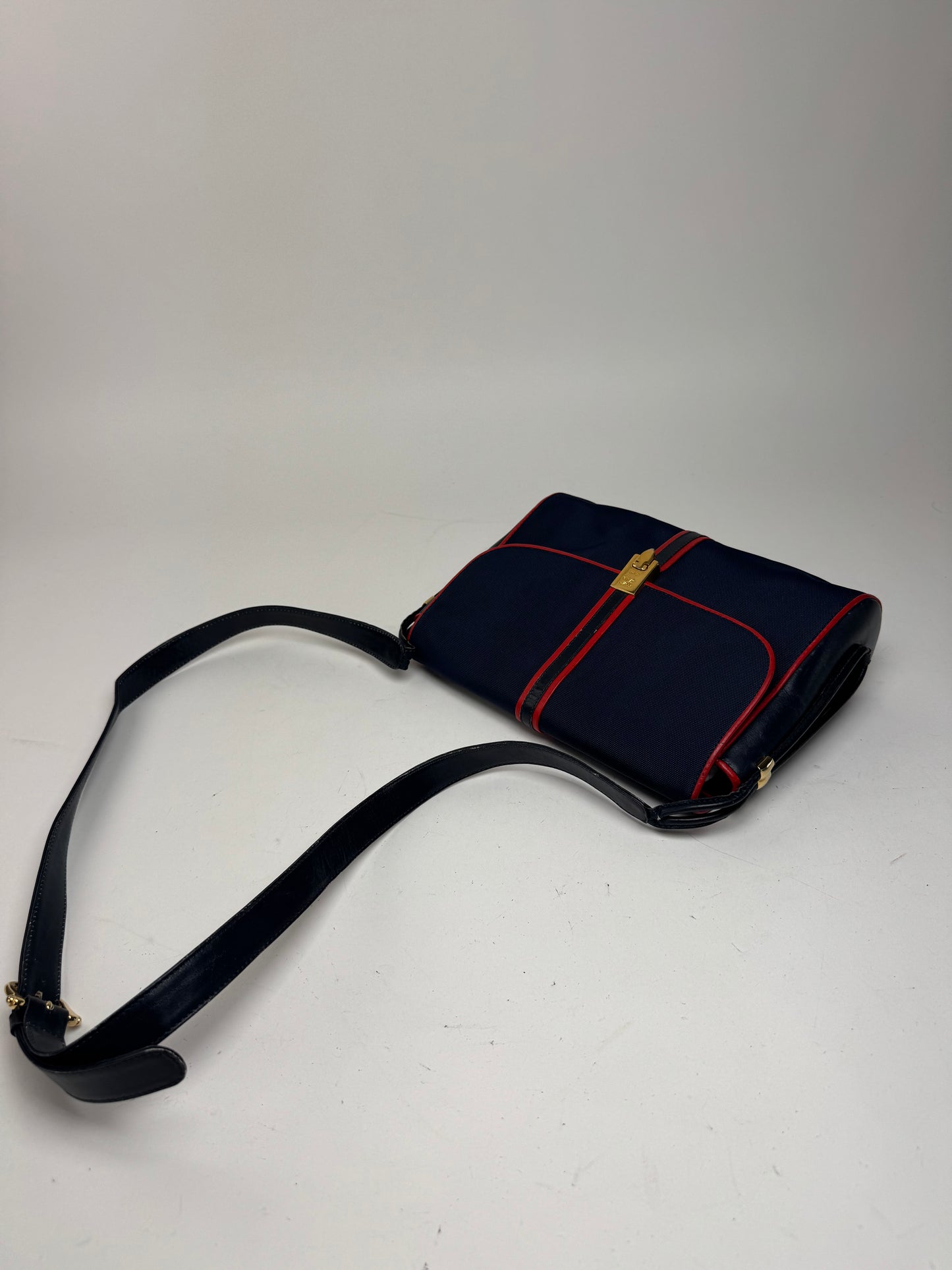 Sac Triomphe vintage Céline Paris bleu marine