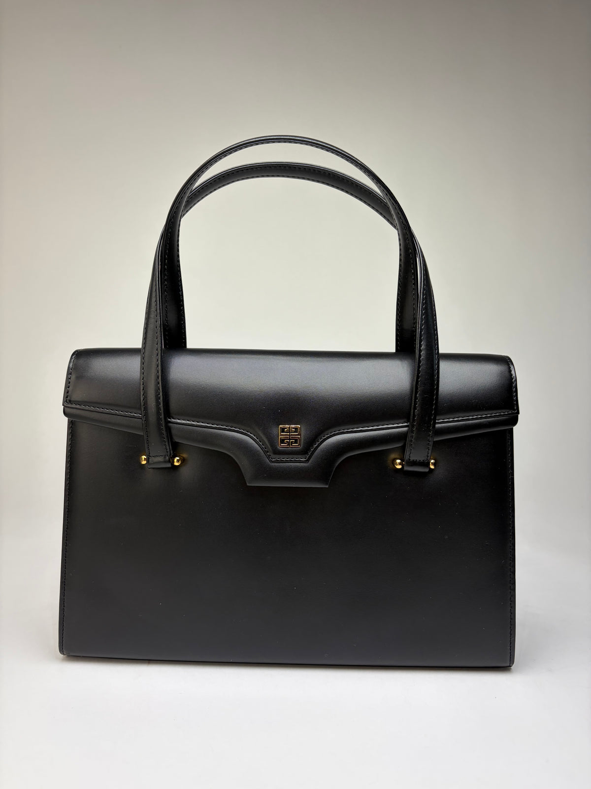 Vintage Givenchy Antigona Structured Leather Top-Handle Bag Black