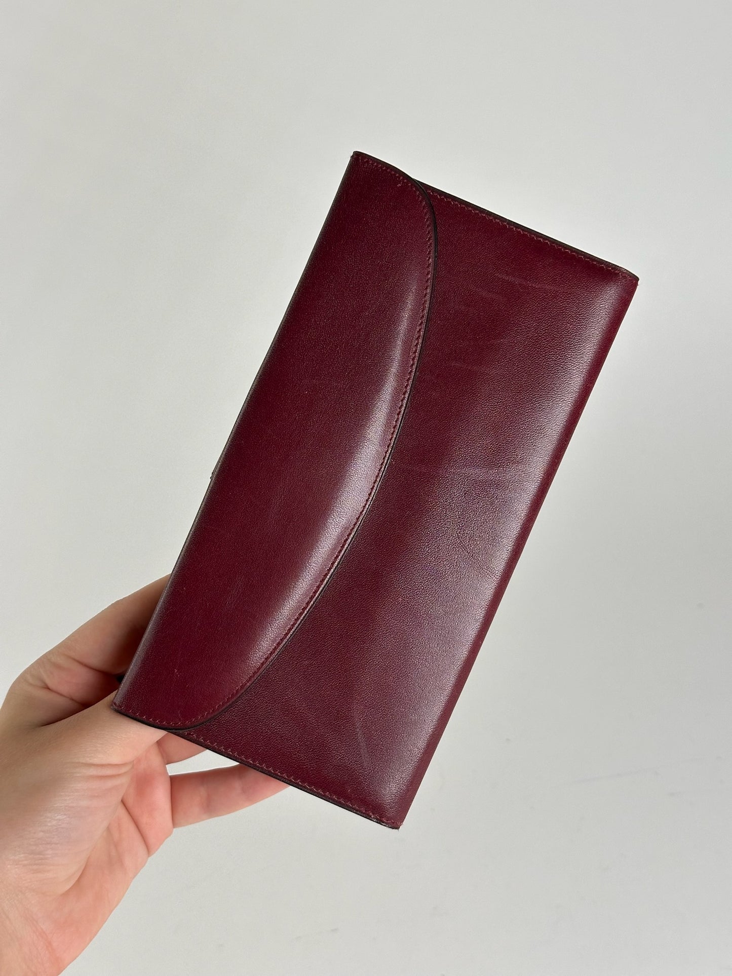 Portefeuille vintage en cuir Céline Paris bordeaux
