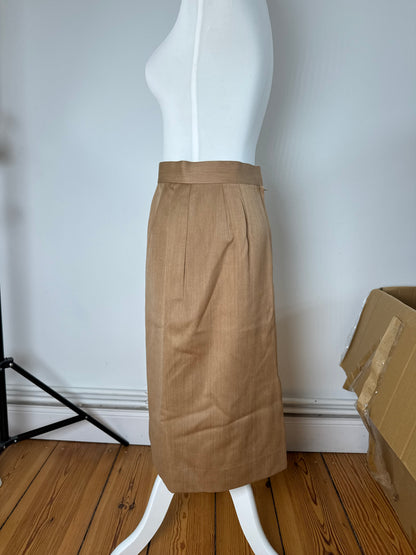 Vintage Dior Linen Skirt Brown L