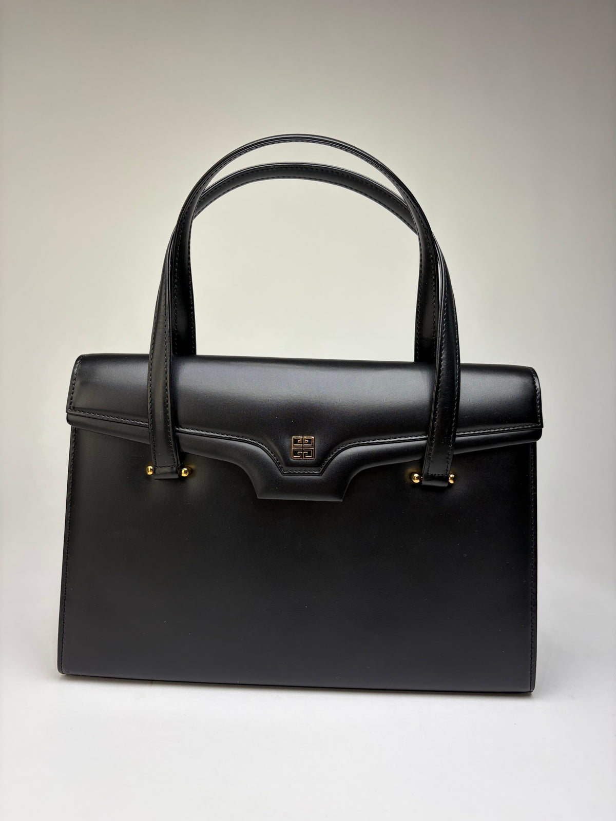 Vintage Givenchy Antigona Structured Leather Top-Handle Bag Black