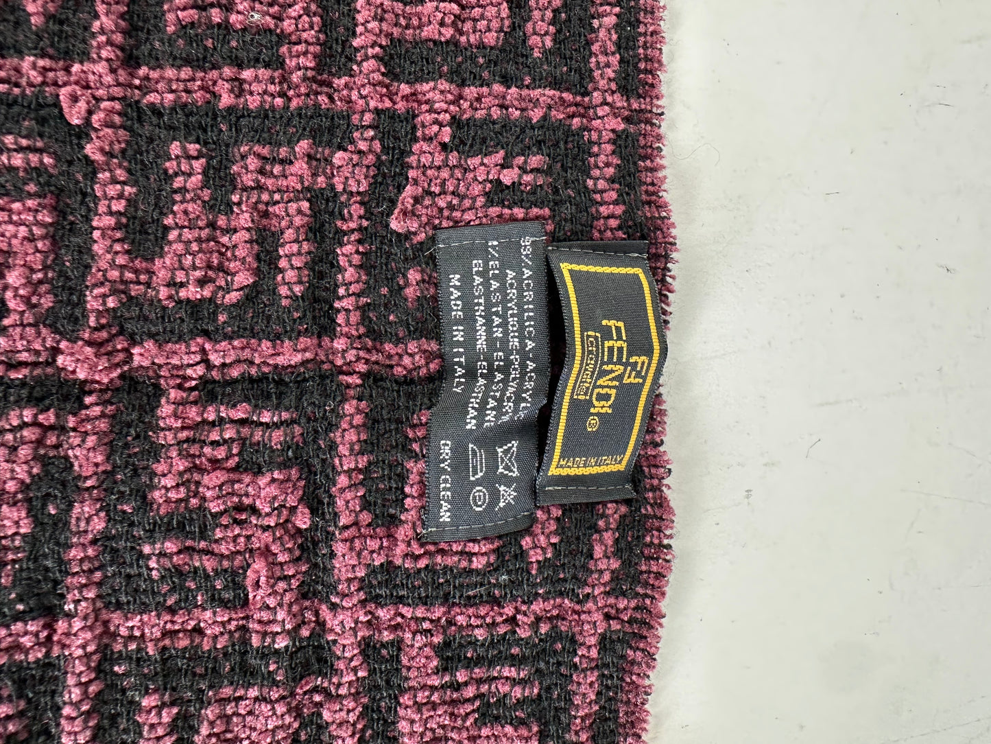 Vintage Fendi FF Monogram Shawl Black Pink