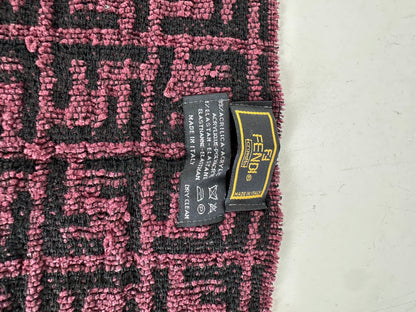 Vintage Fendi FF Monogram Shawl Black Pink