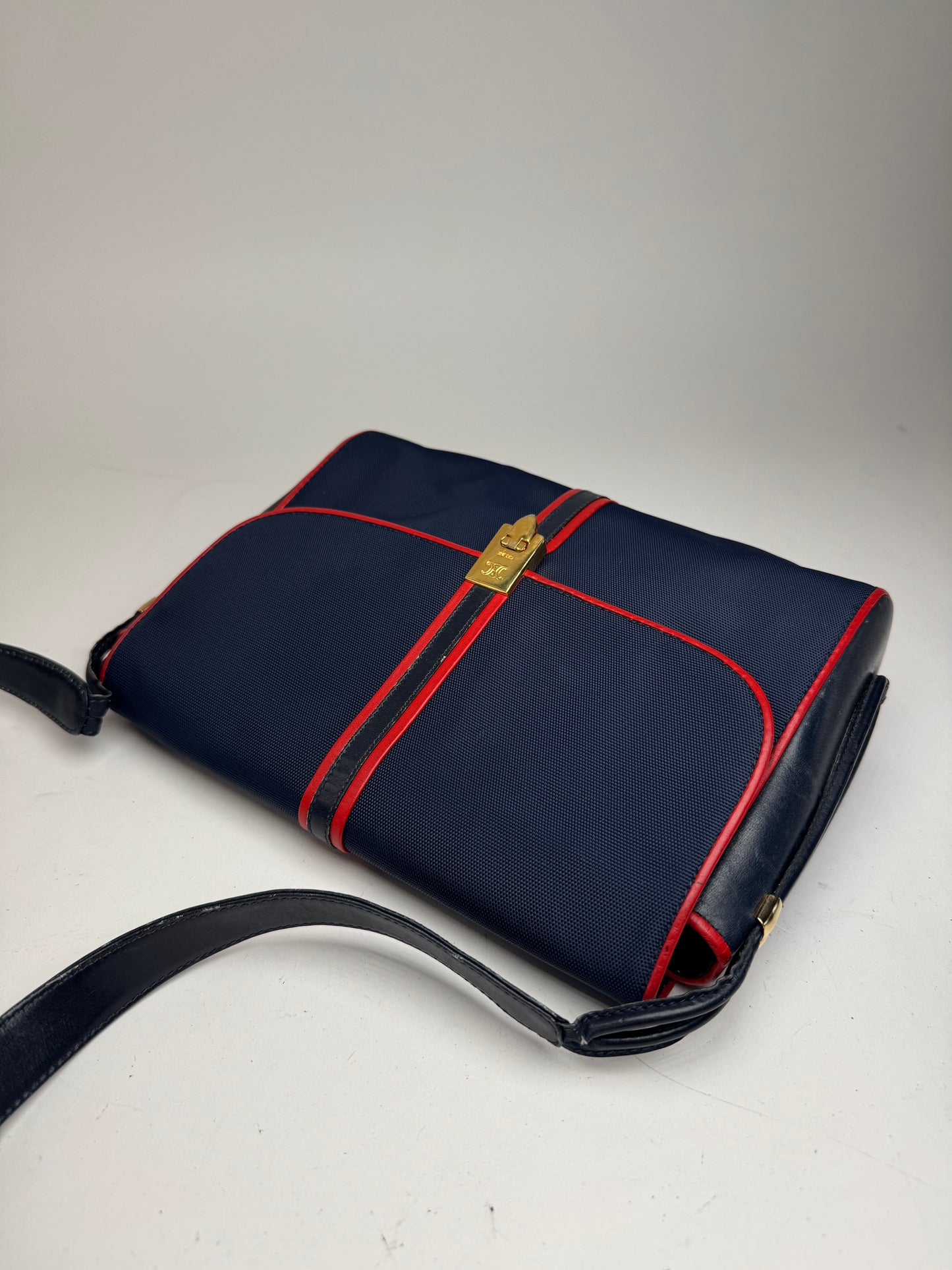 Sac Triomphe vintage Céline Paris bleu marine