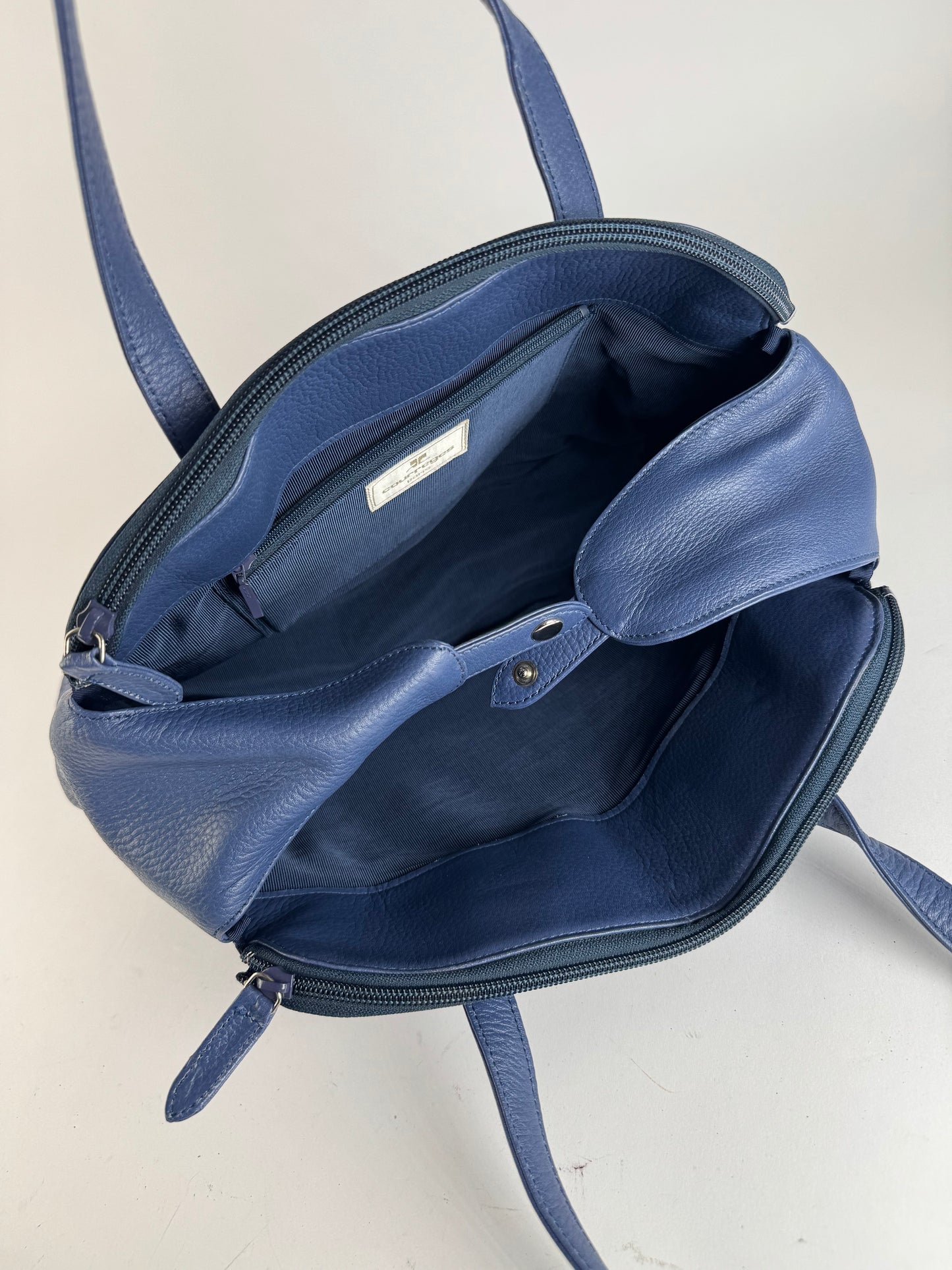 Sac Courreges vintage en cuir bleu