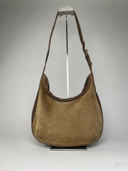 Vintage Loewe Madrid Multiway Suede Leather Bag Camel