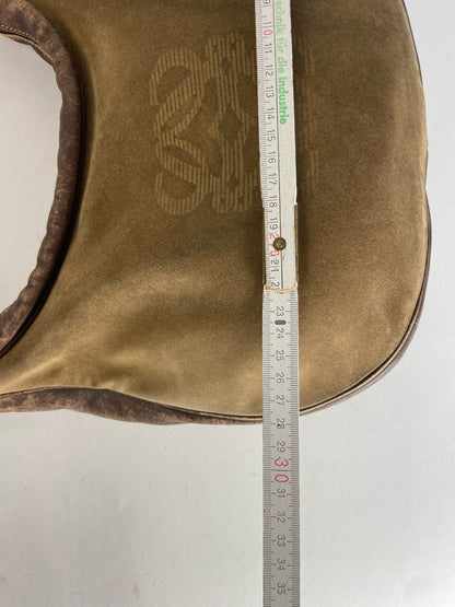 Vintage Loewe Madrid Multiway Suede Leather Bag Camel