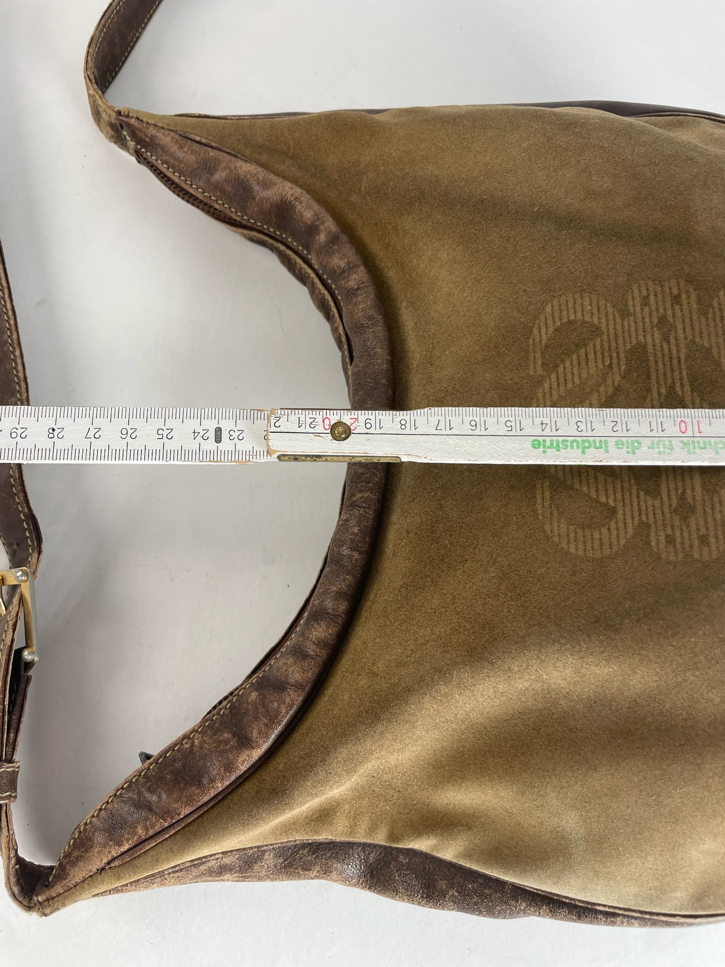 Vintage Loewe Madrid Multiway Suede Leather Bag Camel